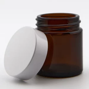 30ml Amber Glass Ointment Jar and  White Urea PVDC lined cap