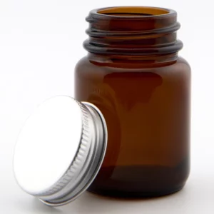 30ml Amber Glass Powder Jar and Aluminium EPE lined cap