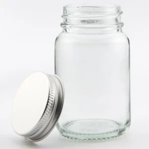 60ml Clear Glass Powder Jar and R3/38 Aluminiun EPE lined cap